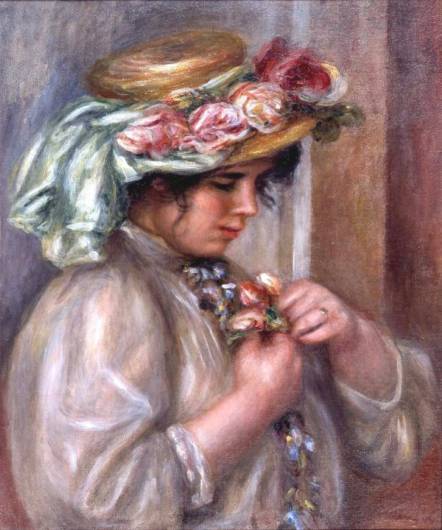 ピエール=オーギュスト・ルノワール《胸に花を飾る少女》1900年頃　熊本県立美術館所蔵
